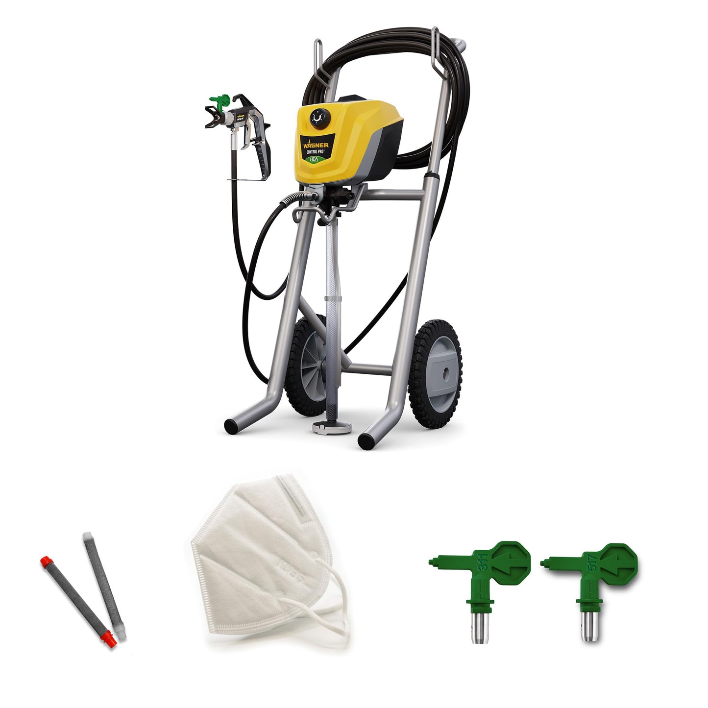 WAGNER Airless Control Pro 250M Spray Paint System for Wall Paints, Under Coats, Varnishes & Varnishes, 15m²-2 Min, Pressure Adjustment, 110 Bar, Hose 9 m