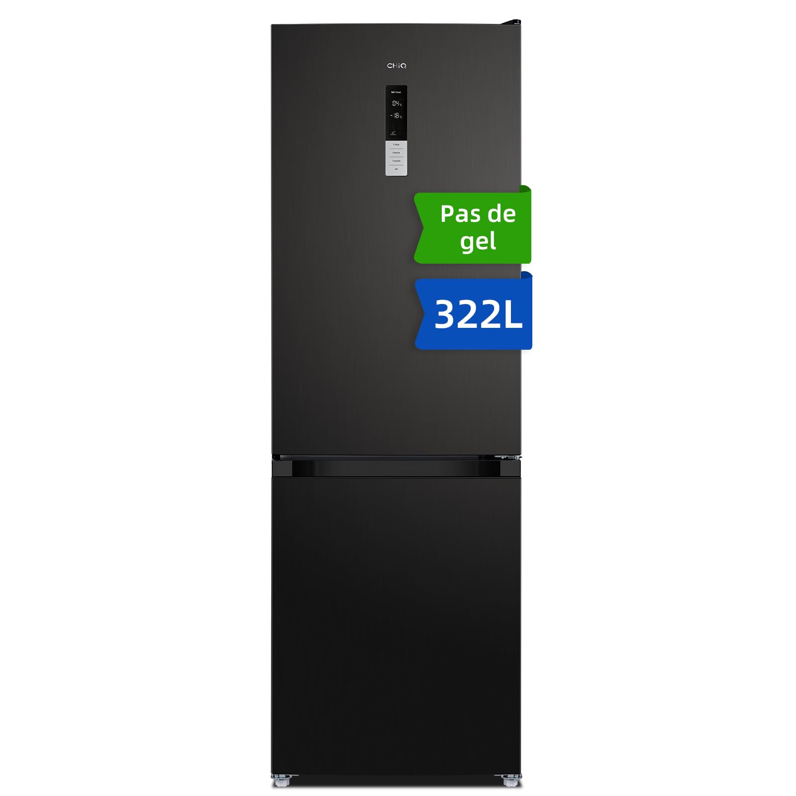 CHIQ 282L Freestanding Refrigerator with Freezer Drawers, 282L, Dual Reverse System, Frost-free, Multi-Airflow, Smart Touch Screen Input, Compressor