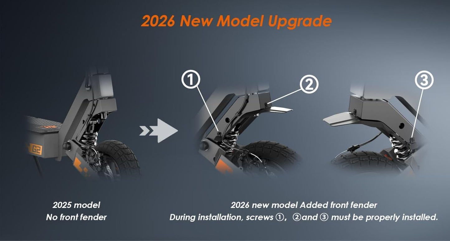 Kukirin Folding Electric Scooter, 800 W Motor, 48 V 15 Ah Battery, 10 Inch Tyres, 55 km Range, Touch Screen, Front and Rear Disc Brakes (2026 Version)