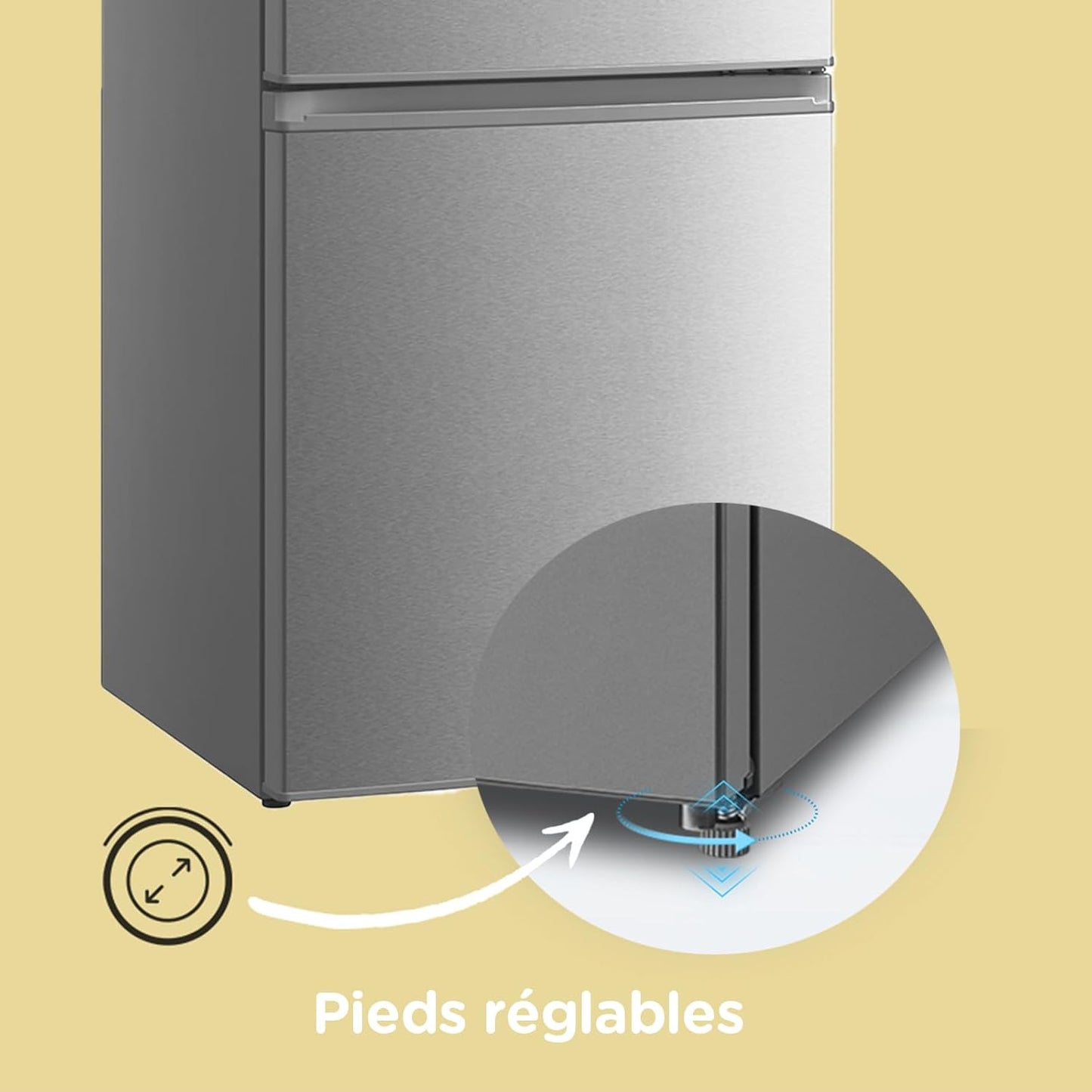 Comfee ' RCB359IX2 Combined Refrigerator, 262L(197+65), Large Capacity, Low Frost, Height 177.5 cm, Low Noise 39 dB, LED Lighting, Adjustable Temperature, Stainless Steel