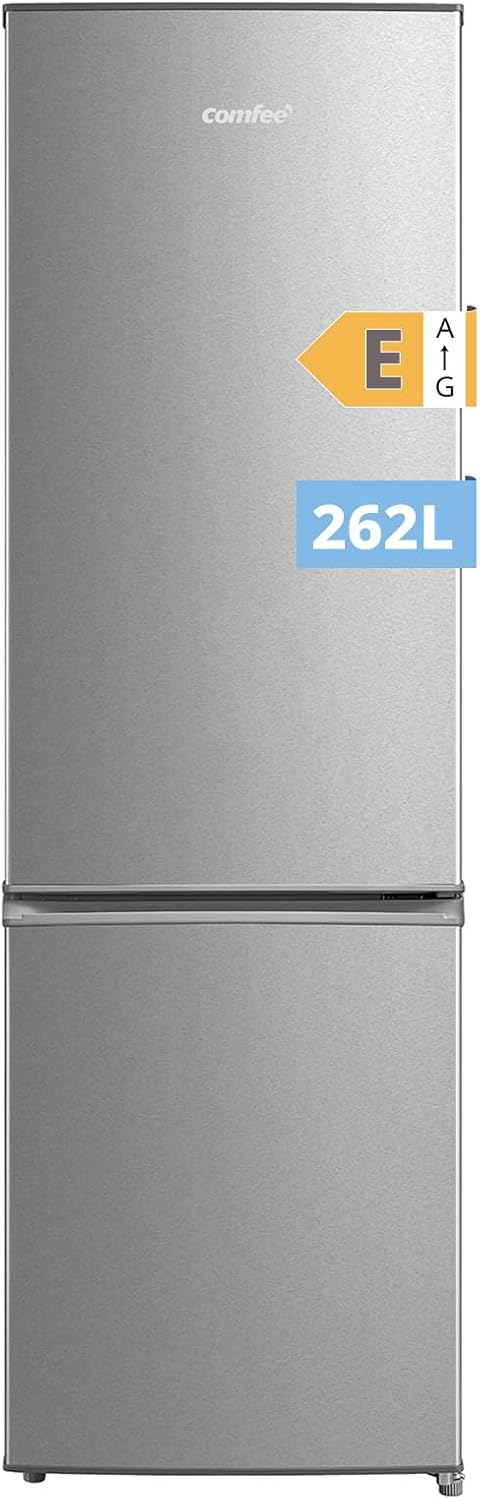 Comfee ' RCB359IX2 Combined Refrigerator, 262L(197+65), Large Capacity, Low Frost, Height 177.5 cm, Low Noise 39 dB, LED Lighting, Adjustable Temperature, Stainless Steel