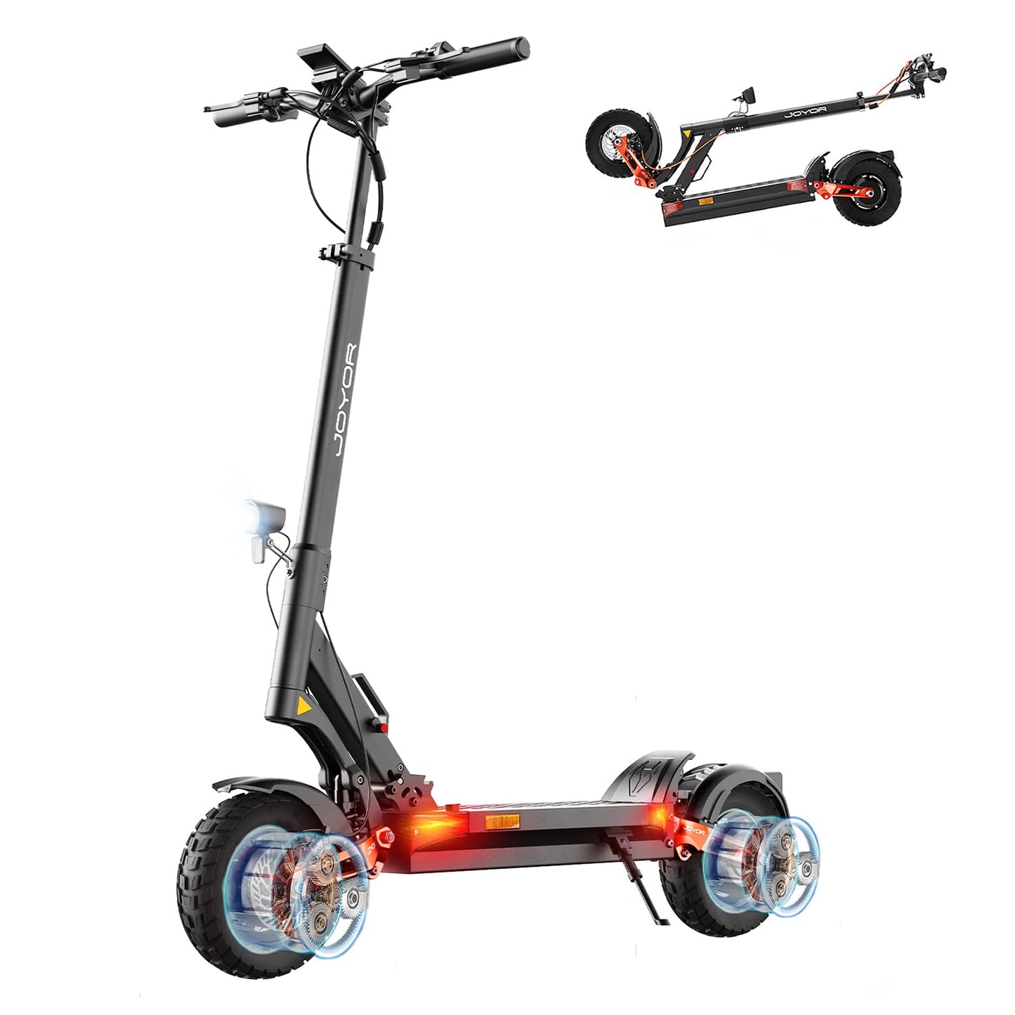 JOYOR Adult Electric Scooter S/T Series Range 50-90KM Battery 48/60V 13/18/26Ah Motor 600W/600W x 2/1000W 2 Powerful Electric Scooter All Terrain Ultra Light Double Suspension