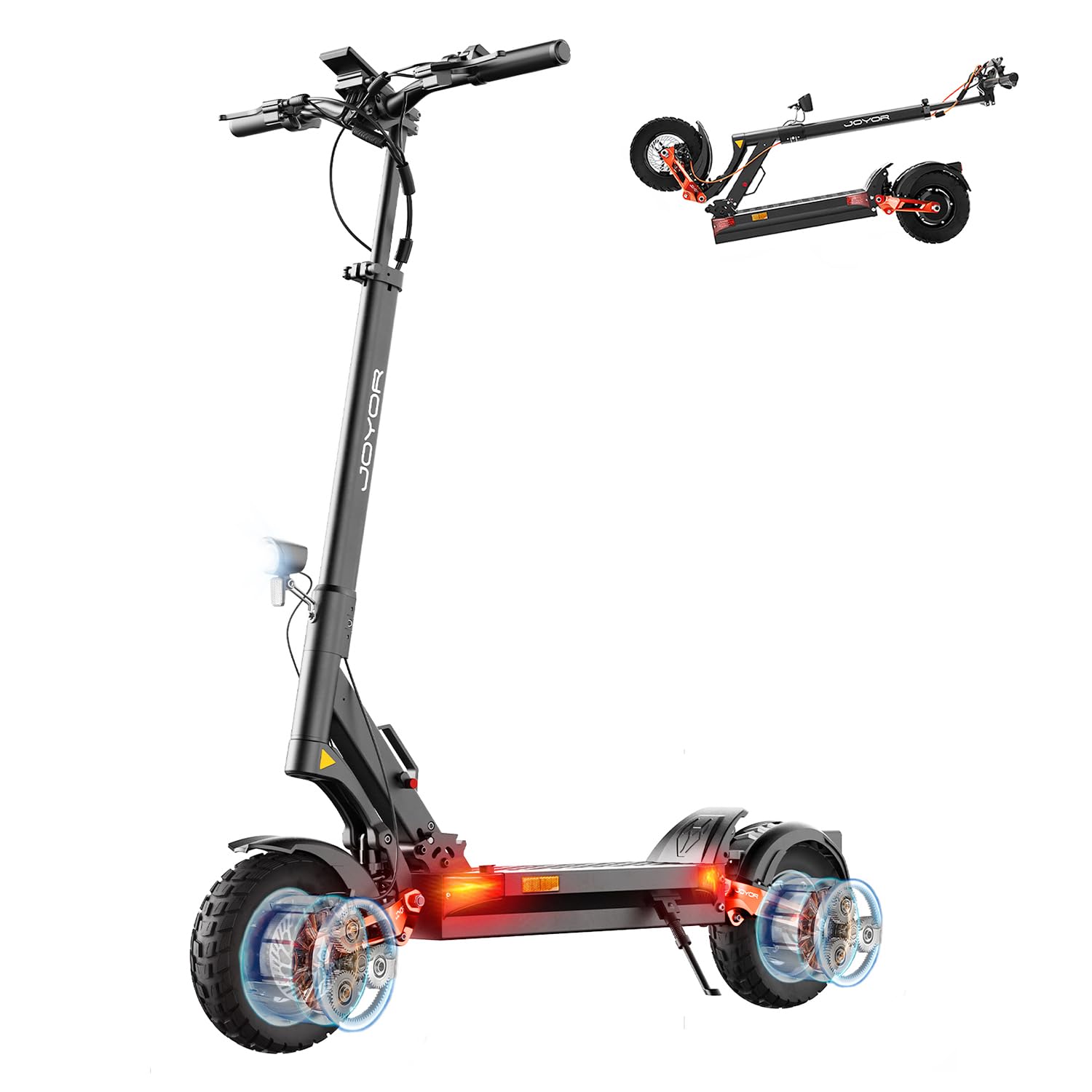 JOYOR Adult Electric Scooter S/T Series Range 50-90KM Battery 48/60V 13/18/26Ah Motor 600W/600W x 2/1000W 2 Powerful Electric Scooter All Terrain Ultra Light Double Suspension