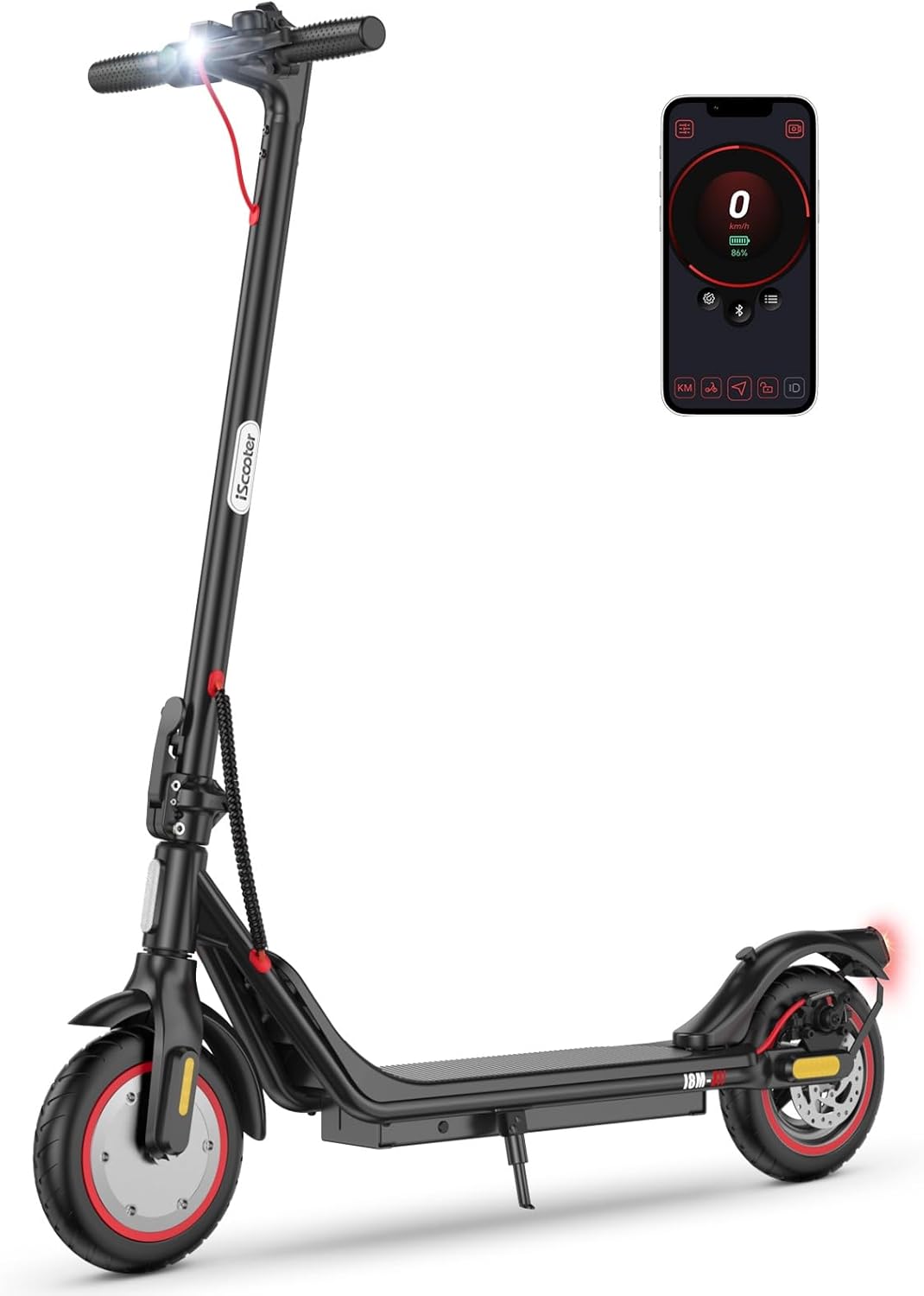 iScooter 8.5 Inch Electric Scooter, 500 W Motor, Max Speed 25 km/h, Horn, Bell, App, Double Brake, Foldable, Load 120 kg, Net Weight 13 kg, for Teens and Adults