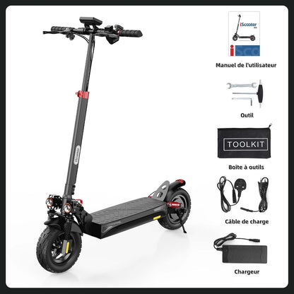 iScooter ix4 Adult Electric Scooter, 10 Inch Tyre, 15 Ah Battery, Double Turn Signals, Foldable Electric Scooters with App, Max Load 150 kg Electric Scooter, Max Autonomy 40-60 KM