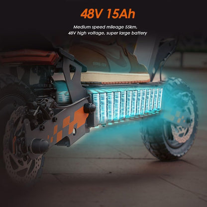 Kukirin Folding Electric Scooter, 800 W Motor, 48 V 15 Ah Battery, 10 Inch Tyres, 55 km Range, Touch Screen, Front and Rear Disc Brakes (2026 Version)