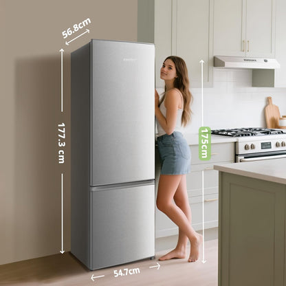 Comfee ' RCB359IX2 Combined Refrigerator, 262L(197+65), Large Capacity, Low Frost, Height 177.5 cm, Low Noise 39 dB, LED Lighting, Adjustable Temperature, Stainless Steel