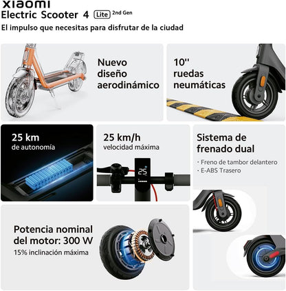 Xiaomi Electric 4 Series - 1000W Max Power - 390W, Range 70/18km, 8.1" - 10" Wheels, DGT Certified (ES Version)