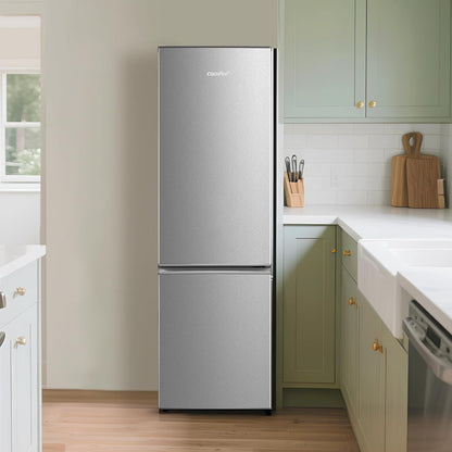 Comfee ' RCB359IX2 Combined Refrigerator, 262L(197+65), Large Capacity, Low Frost, Height 177.5 cm, Low Noise 39 dB, LED Lighting, Adjustable Temperature, Stainless Steel