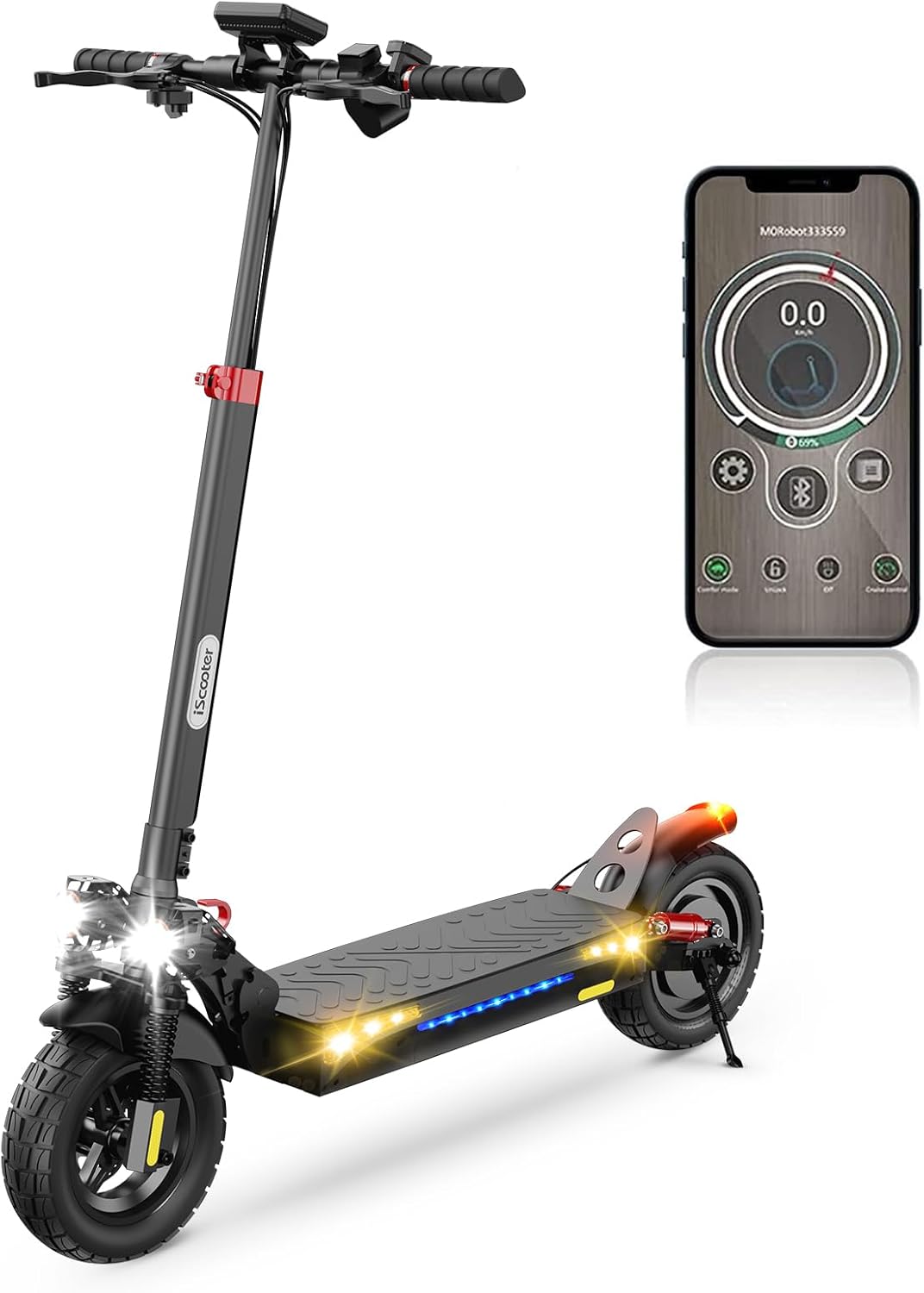 iScooter ix4 Adult Electric Scooter, 10 Inch Tyre, 15 Ah Battery, Double Turn Signals, Foldable Electric Scooters with App, Max Load 150 kg Electric Scooter, Max Autonomy 40-60 KM