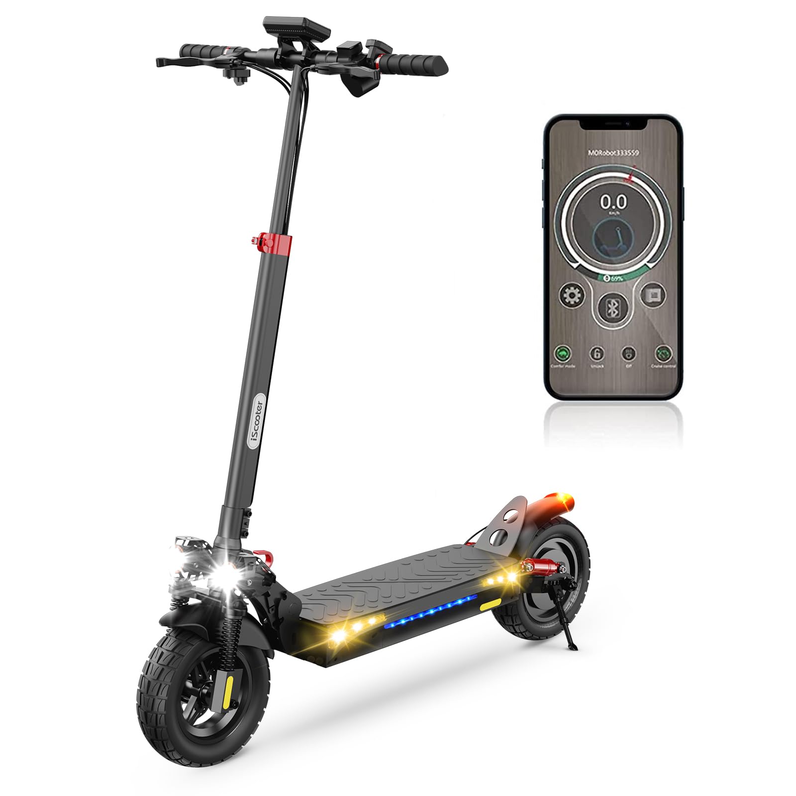 iScooter ix4 Adult Electric Scooter, 10 Inch Tyre, 15 Ah Battery, Double Turn Signals, Foldable Electric Scooters with App, Max Load 150 kg Electric Scooter, Max Autonomy 40-60 KM