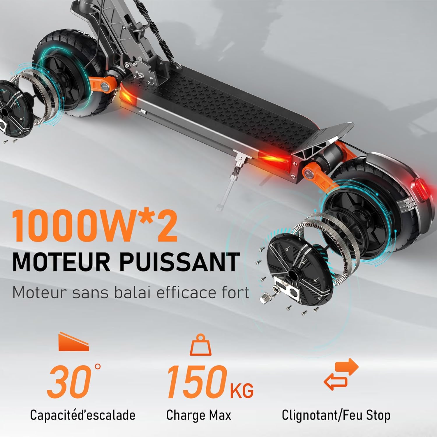 JOYOR Adult Electric Scooter S/T Series Range 50-90KM Battery 48/60V 13/18/26Ah Motor 600W/600W x 2/1000W 2 Powerful Electric Scooter All Terrain Ultra Light Double Suspension