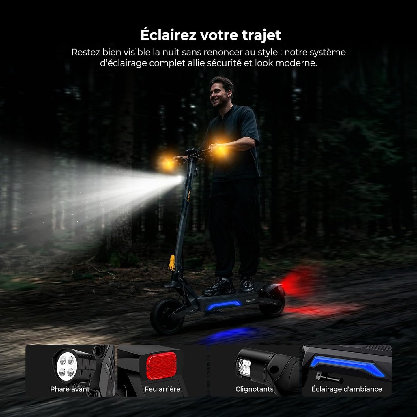 Ausom Gosoul 2 / L2 Max Adult Electric Scooter, 70 km/90 km, Disc Brakes with E-ABS, Ideal for Urban Travel, 10 Inch Folding Electric Scooter for All Terrain