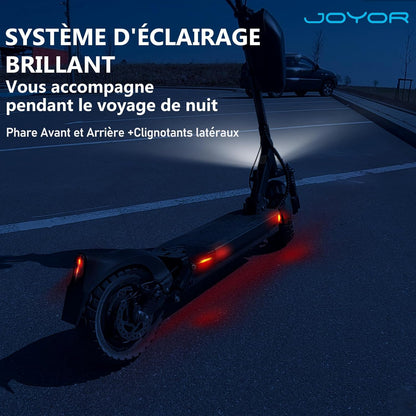 JOYOR Adult Electric Scooter, S/Y Series Range 55-75 KM Battery 48V 13/18Ah Motor 500W/600W Motor, Powerful Electric Scooter All Terrain Ultra Light Double Suspension