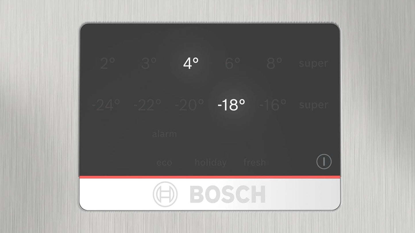Bosch KGN367LDF 4 Series Freestanding Combination Refrigerator, 186 x 60 cm, Stainless Steel