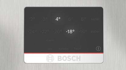 Bosch KGN367LDF 4 Series Freestanding Combination Refrigerator, 186 x 60 cm, Stainless Steel