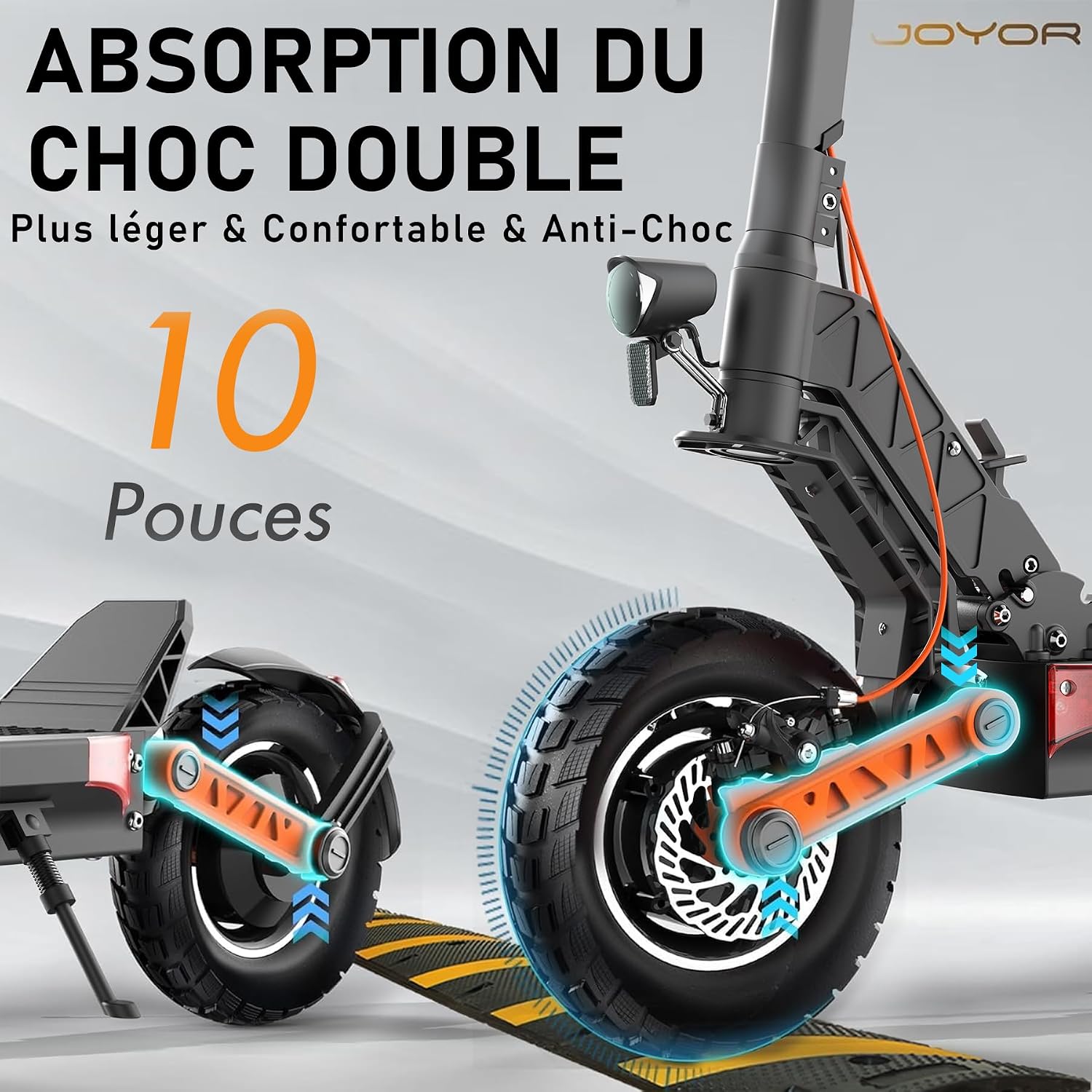 JOYOR Adult Electric Scooter S/T Series Range 50-90KM Battery 48/60V 13/18/26Ah Motor 600W/600W x 2/1000W 2 Powerful Electric Scooter All Terrain Ultra Light Double Suspension