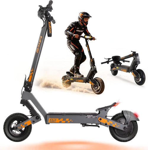 Kukirin G2 Adult Electric Scooter 48V 15.6Ah – 55 km Range Foldable All Terrain Electric Scooter Tubeless Tires 10 Inches, Double Suspension, Double Disc Brake, Touch Screen