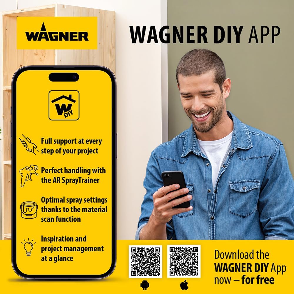WAGNER Airless Control Pro 250M Spray Paint System for Wall Paints, Under Coats, Varnishes & Varnishes, 15m²-2 Min, Pressure Adjustment, 110 Bar, Hose 9 m