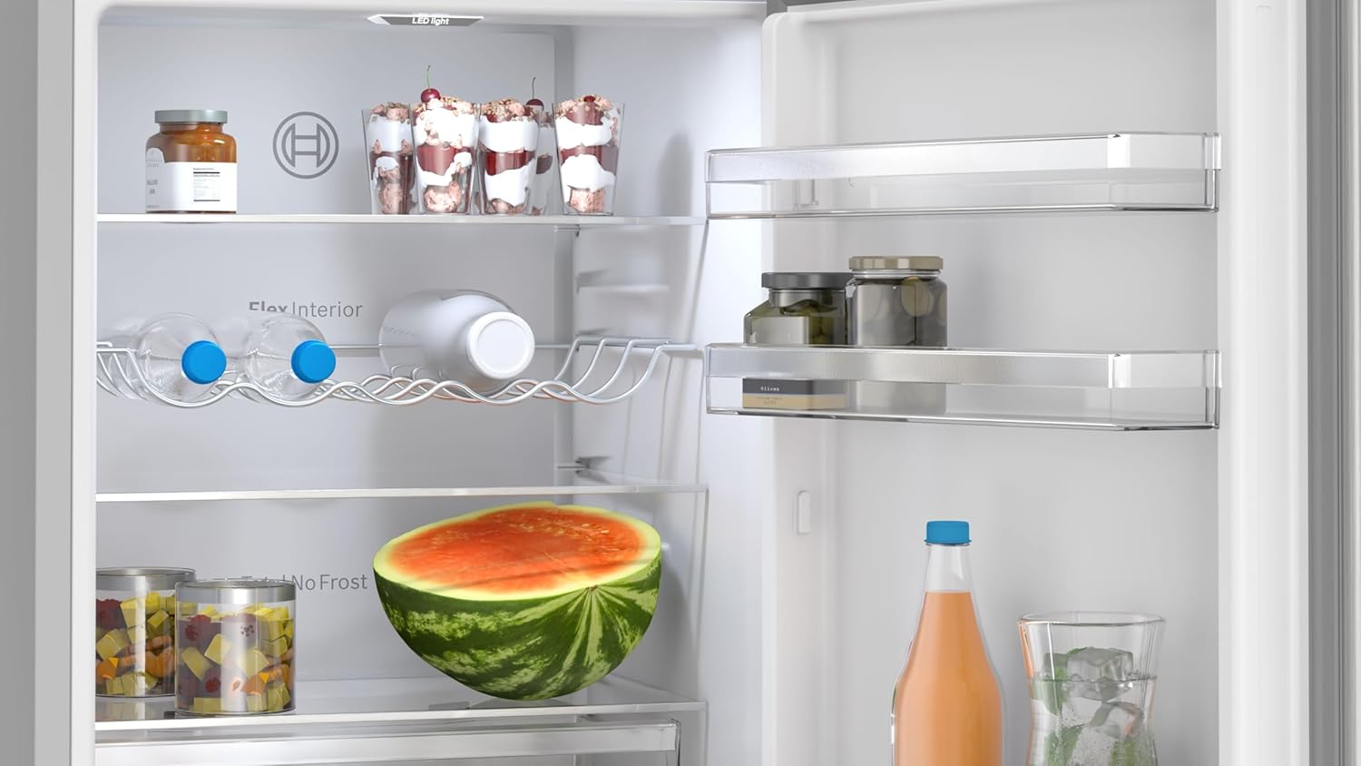 Bosch KGN367LDF 4 Series Freestanding Combination Refrigerator, 186 x 60 cm, Stainless Steel