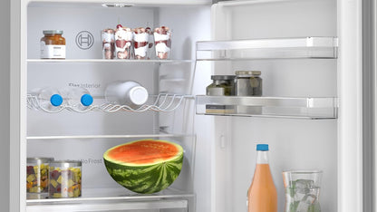 Bosch KGN367LDF 4 Series Freestanding Combination Refrigerator, 186 x 60 cm, Stainless Steel