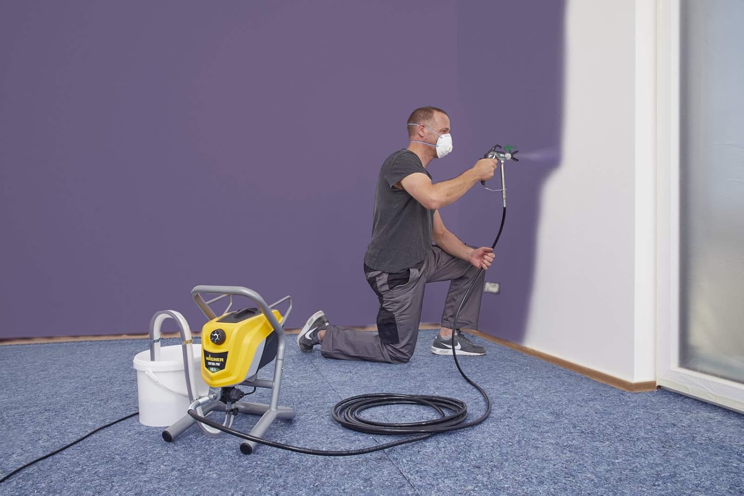 WAGNER Airless Control Pro 250M Spray Paint System for Wall Paints, Under Coats, Varnishes & Varnishes, 15m²-2 Min, Pressure Adjustment, 110 Bar, Hose 9 m