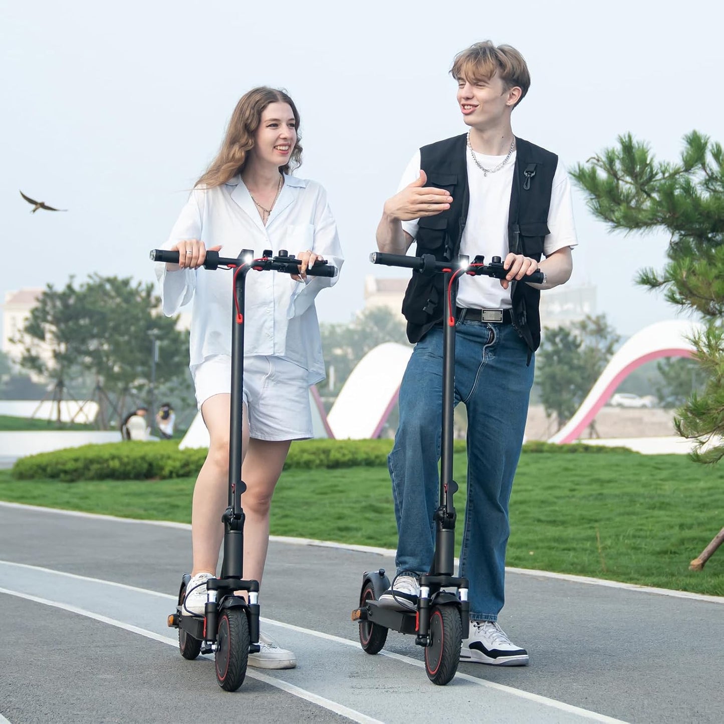 EVERCROSS EV85F/EV10K Pro Trottinette Électrique Adulte, 8,5''/10'' Scooter Electrique Pliable - Application, Batterie 7,8Ah/11,4Ah, Moteur 350W/500W, Vitesse Max 25km/h, Double Frein & Amortisseurs