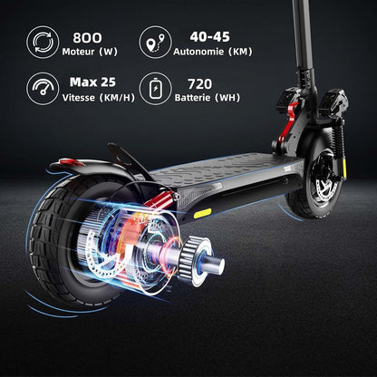 iScooter ix4 Adult Electric Scooter, 10 Inch Tyre, 15 Ah Battery, Double Turn Signals, Foldable Electric Scooters with App, Max Load 150 kg Electric Scooter, Max Autonomy 40-60 KM