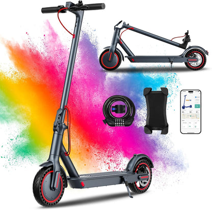 QnQ Adult Electric Scooters, 2025 Folding Scooter 8.5 Inches, Motor 500W/25KM/H Autonomy 30KM, Honeycomb Tires, App Control and LED Display, 36V 7.8Ah Battery, Max 120 kg
