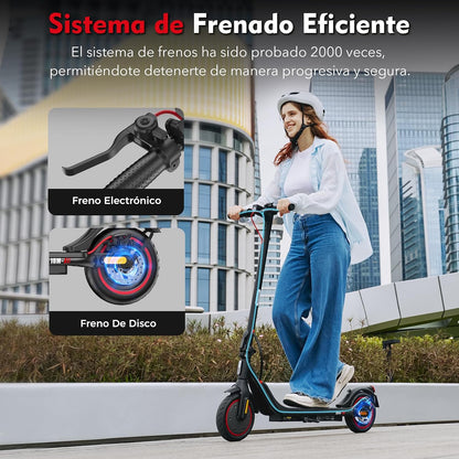 iScooter 8.5 Inch Electric Scooter, 500 W Motor, Max Speed 25 km/h, Horn, Bell, App, Double Brake, Foldable, Load 120 kg, Net Weight 13 kg, for Teens and Adults