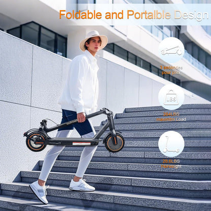 QnQ Adult Electric Scooters, 2025 Folding Scooter 8.5 Inches, Motor 500W/25KM/H Autonomy 30KM, Honeycomb Tires, App Control and LED Display, 36V 7.8Ah Battery, Max 120 kg