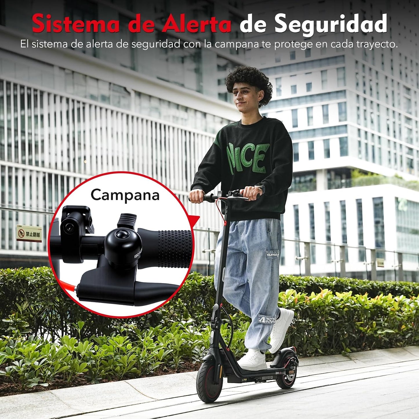 iScooter 8.5 Inch Electric Scooter, 500 W Motor, Max Speed 25 km/h, Horn, Bell, App, Double Brake, Foldable, Load 120 kg, Net Weight 13 kg, for Teens and Adults