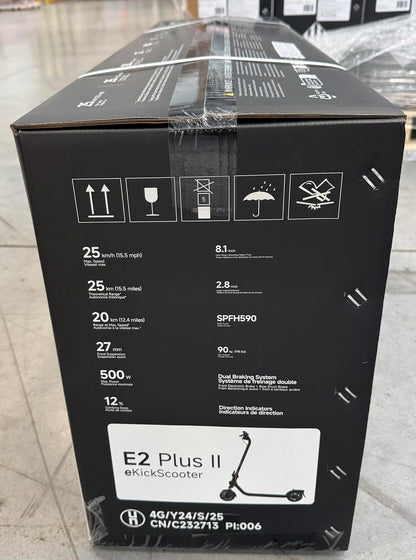 Segway-Ninebot E2 Plus E II, Electric Scooter, Maximum Speed 25 km/h, 25 km Range