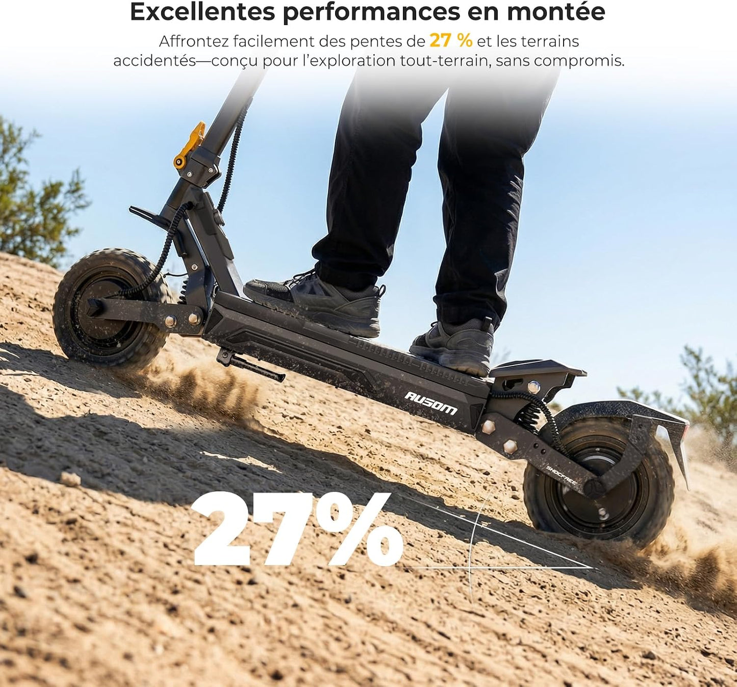 Ausom Gosoul 2 / L2 Max Adult Electric Scooter, 70 km/90 km, Disc Brakes with E-ABS, Ideal for Urban Travel, 10 Inch Folding Electric Scooter for All Terrain