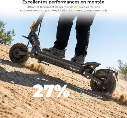 Ausom Gosoul 2 / L2 Max Adult Electric Scooter, 70 km/90 km, Disc Brakes with E-ABS, Ideal for Urban Travel, 10 Inch Folding Electric Scooter for All Terrain
