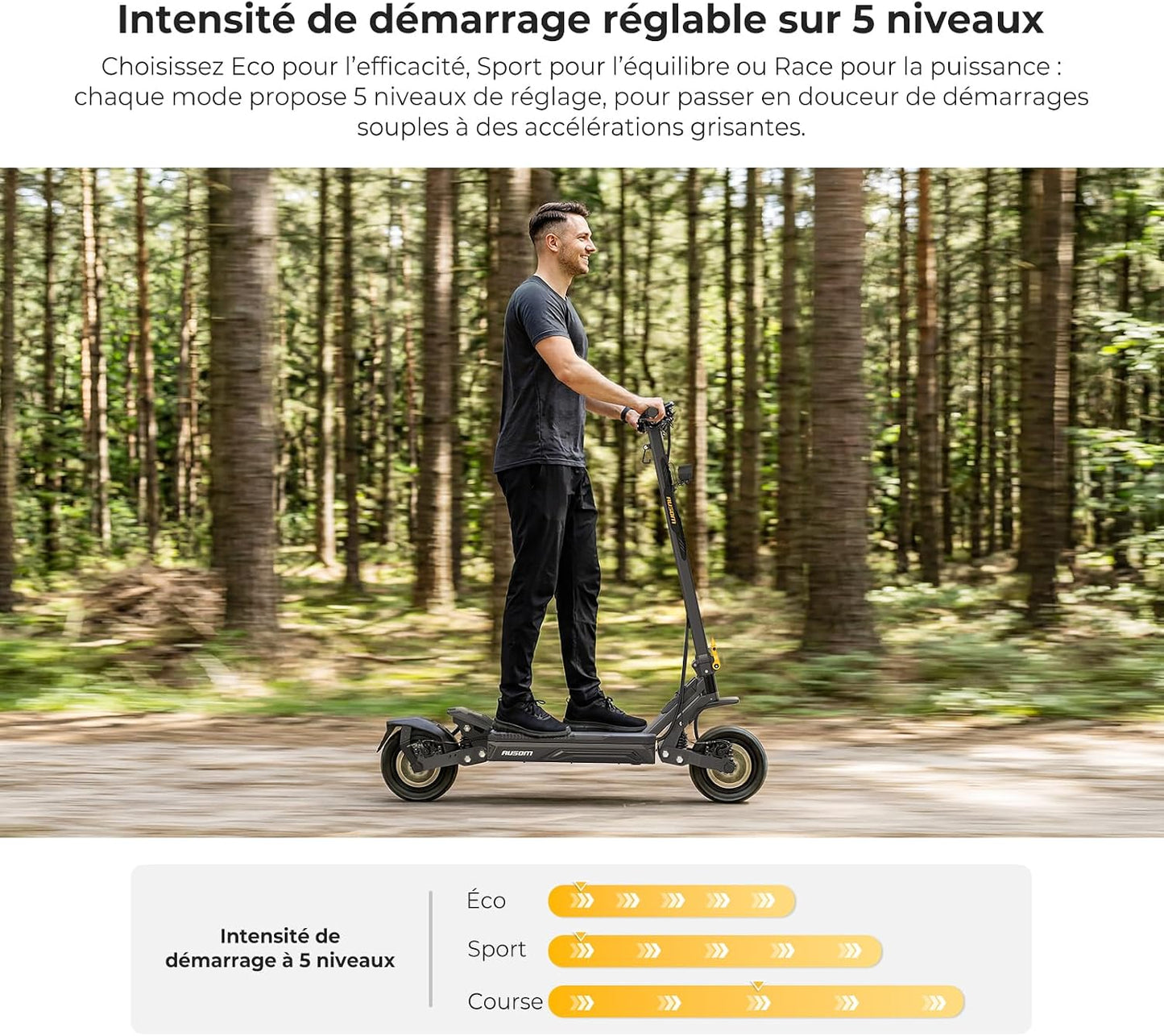 Ausom Gosoul 2 / L2 Max Adult Electric Scooter, 70 km/90 km, Disc Brakes with E-ABS, Ideal for Urban Travel, 10 Inch Folding Electric Scooter for All Terrain