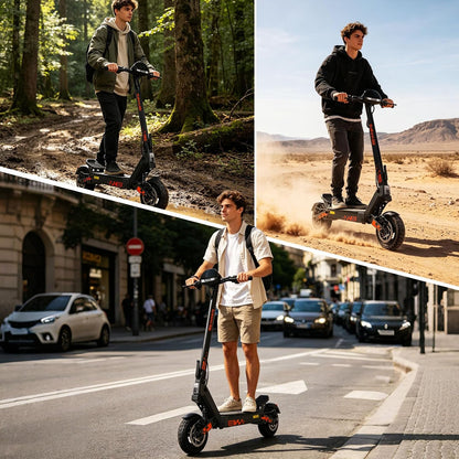 Kukirin G2 Adult Electric Scooter 48V 15.6Ah – 55 km Range Foldable All Terrain Electric Scooter Tubeless Tires 10 Inches, Double Suspension, Double Disc Brake, Touch Screen