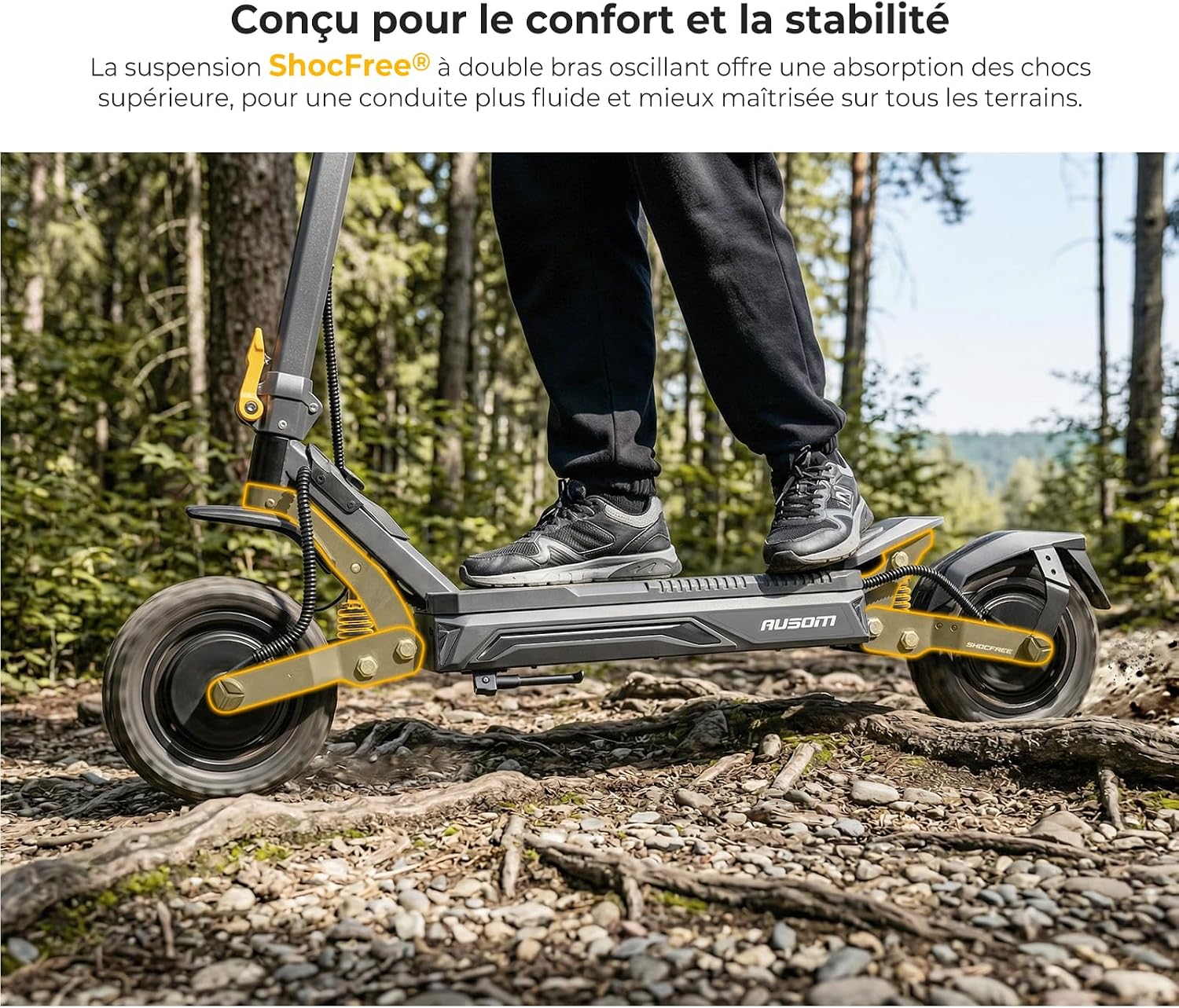 Ausom Gosoul 2 / L2 Max Adult Electric Scooter, 70 km/90 km, Disc Brakes with E-ABS, Ideal for Urban Travel, 10 Inch Folding Electric Scooter for All Terrain