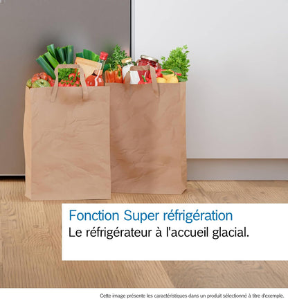 Bosch KGN367LDF 4 Series Freestanding Combination Refrigerator, 186 x 60 cm, Stainless Steel