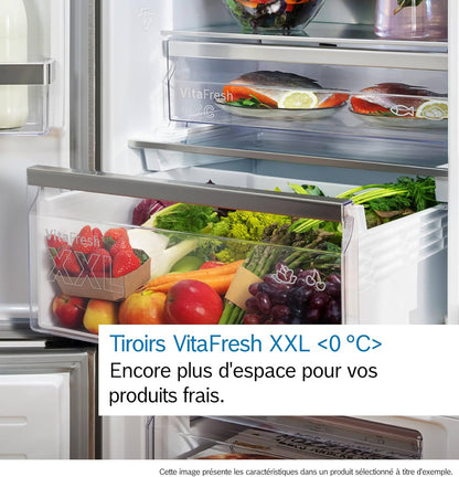 Bosch KGN367LDF 4 Series Freestanding Combination Refrigerator, 186 x 60 cm, Stainless Steel